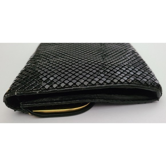 Rebecca Lynn Womens Evening Purse Black Gold Sequin Shoulder Strap 9"x6" - Picture 7 of 8